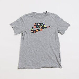 Nike | Size Small Fresh Fruit Sticker Swoosh Gray T-Shirt